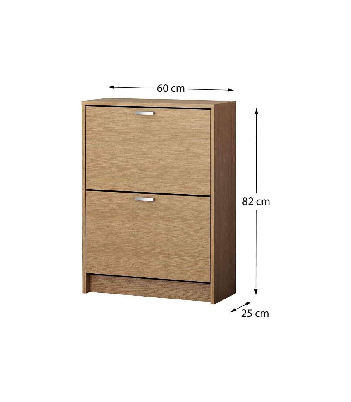 Mueble Zapatero Manila Con 2 Trampones En Roble. 60 Cm(ancho) 81.6 Cm(altura) 25 Cm(fondo)_4