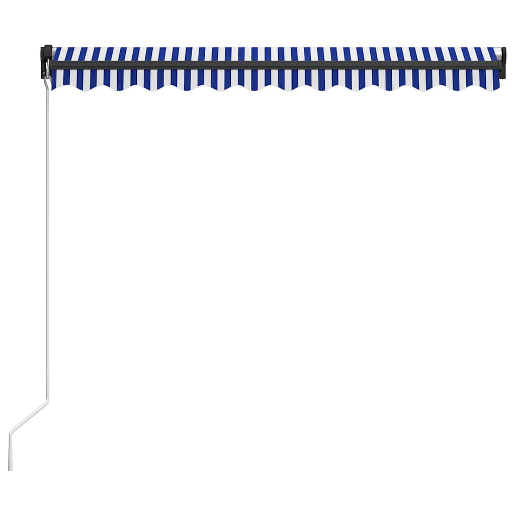 Toldo Manual Retráctil Azul Y Blanco 350x250 Cm_3