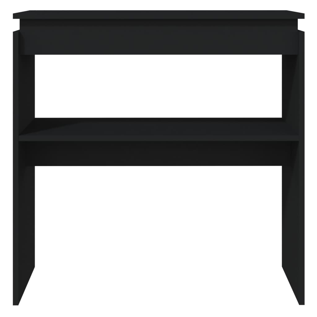 Mesa Consola Madera Contrachapada Negro 80x30x80 Cm_2