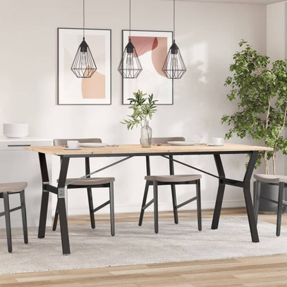 Mesa De Comedor Marco Y Madera Maciza Pino Y Acero 180x90x75cm_1