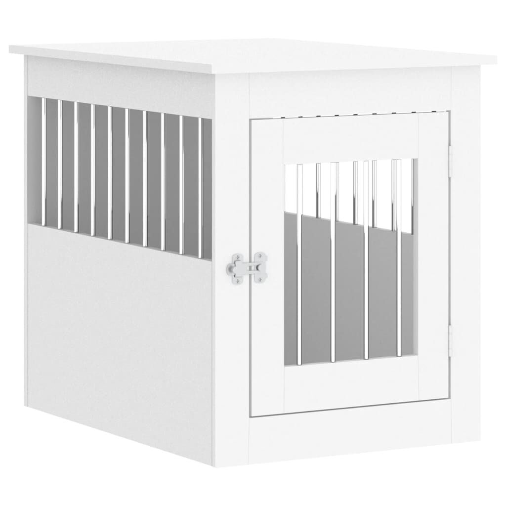 Vidaxl Jaula Para Perros Madera De Ingeniería Blanco 55x75x65 Cm_0