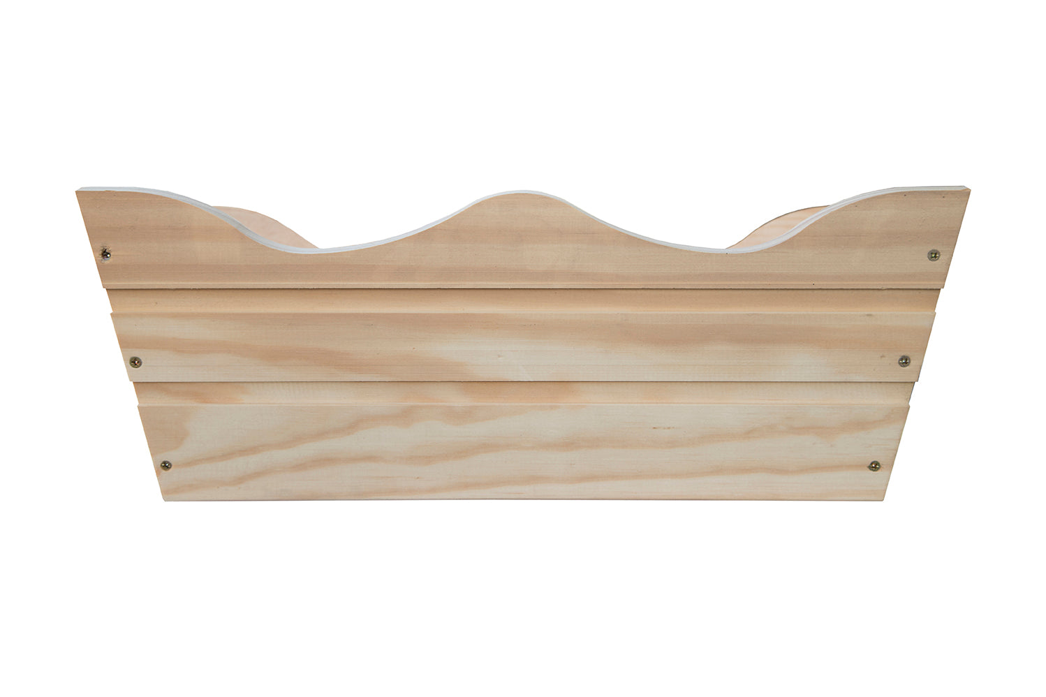 Jardinera De Balcon Ondulada De Madera Natural De 50 X 20 X 19,5 Cm 11l + Bolsa Geotextil