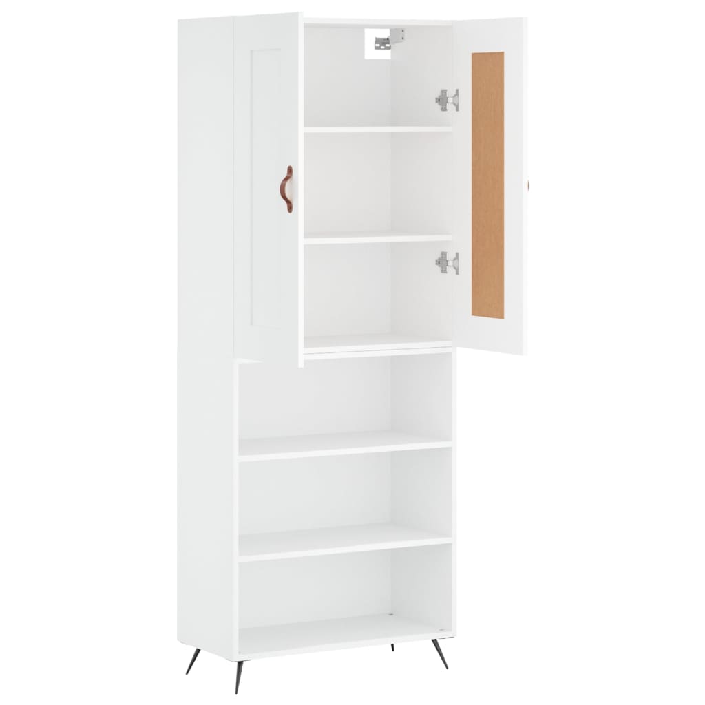 Aparador Alto Madera Contrachapada Blanco 69,5x34x180 Cm_3