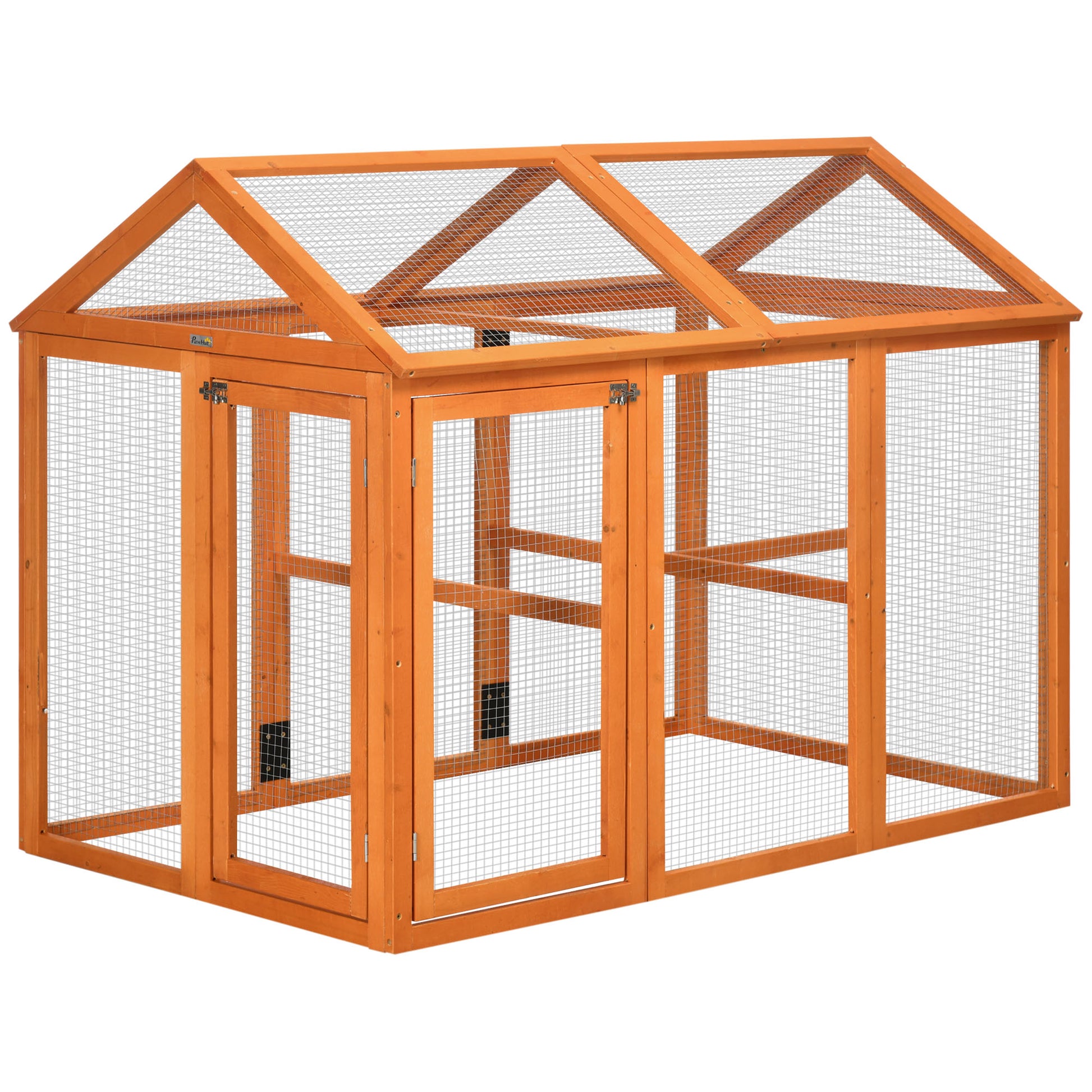Pawhut Gallinero Para Exterior 140x88,5x106 Cm Para 1-3 Gallinas Madera Natural_0