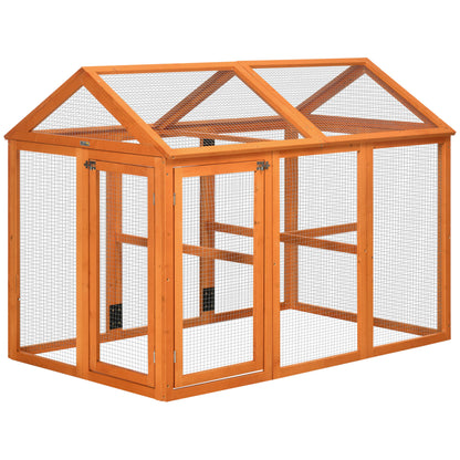 Pawhut Gallinero Para Exterior 140x88,5x106 Cm Para 1-3 Gallinas Madera Natural_0