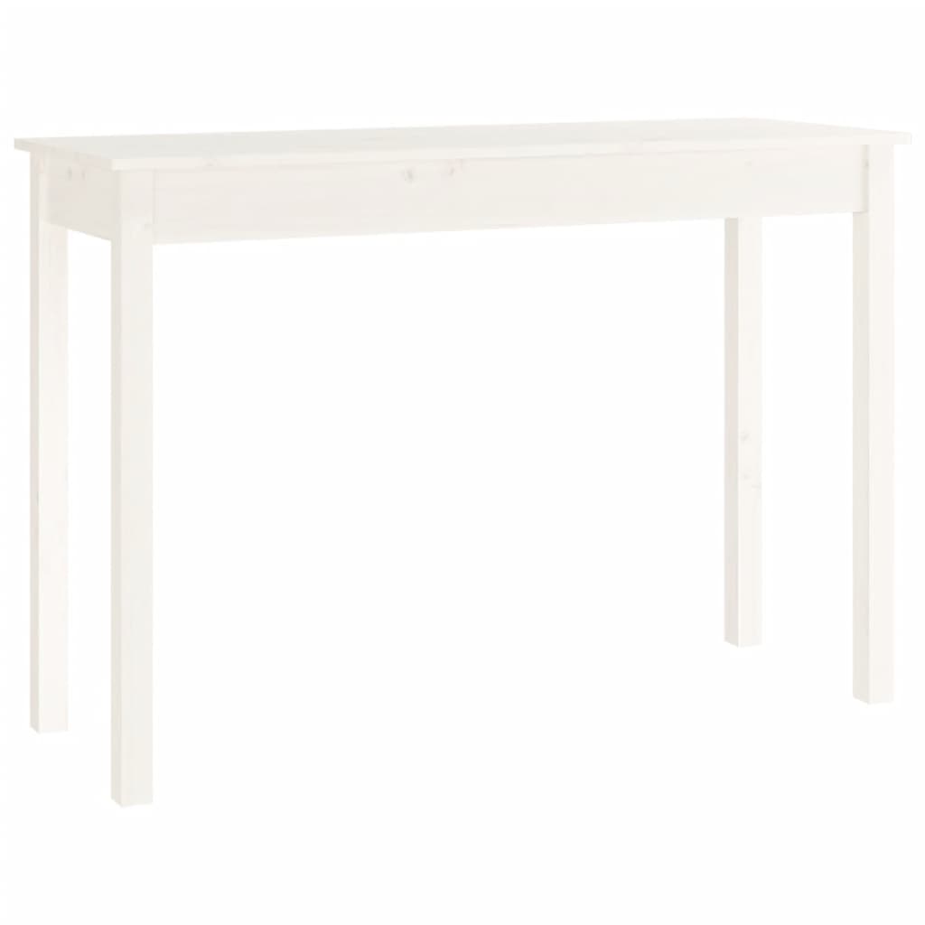 Mesa Consola De Madera Maciza De Pino Blanco 110x40x75 Cm_0