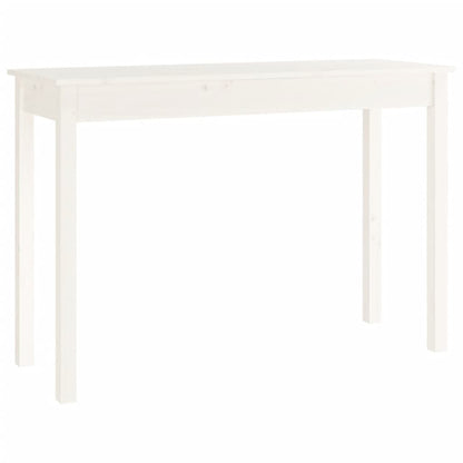 Mesa Consola De Madera Maciza De Pino Blanco 110x40x75 Cm_0