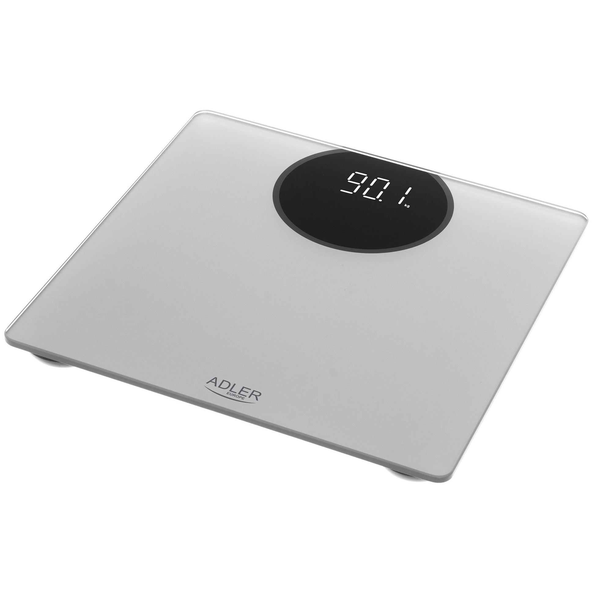 Báscula De Baño Digital Alta Precisión 180kg, Pantalla Led Apagado Automático, Vidrio Templado Adler Ad8175 Plata_0