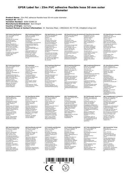 Tubo Flexible De Pvc 50mm: Manguera Adhesiva Espiral De 25m_1