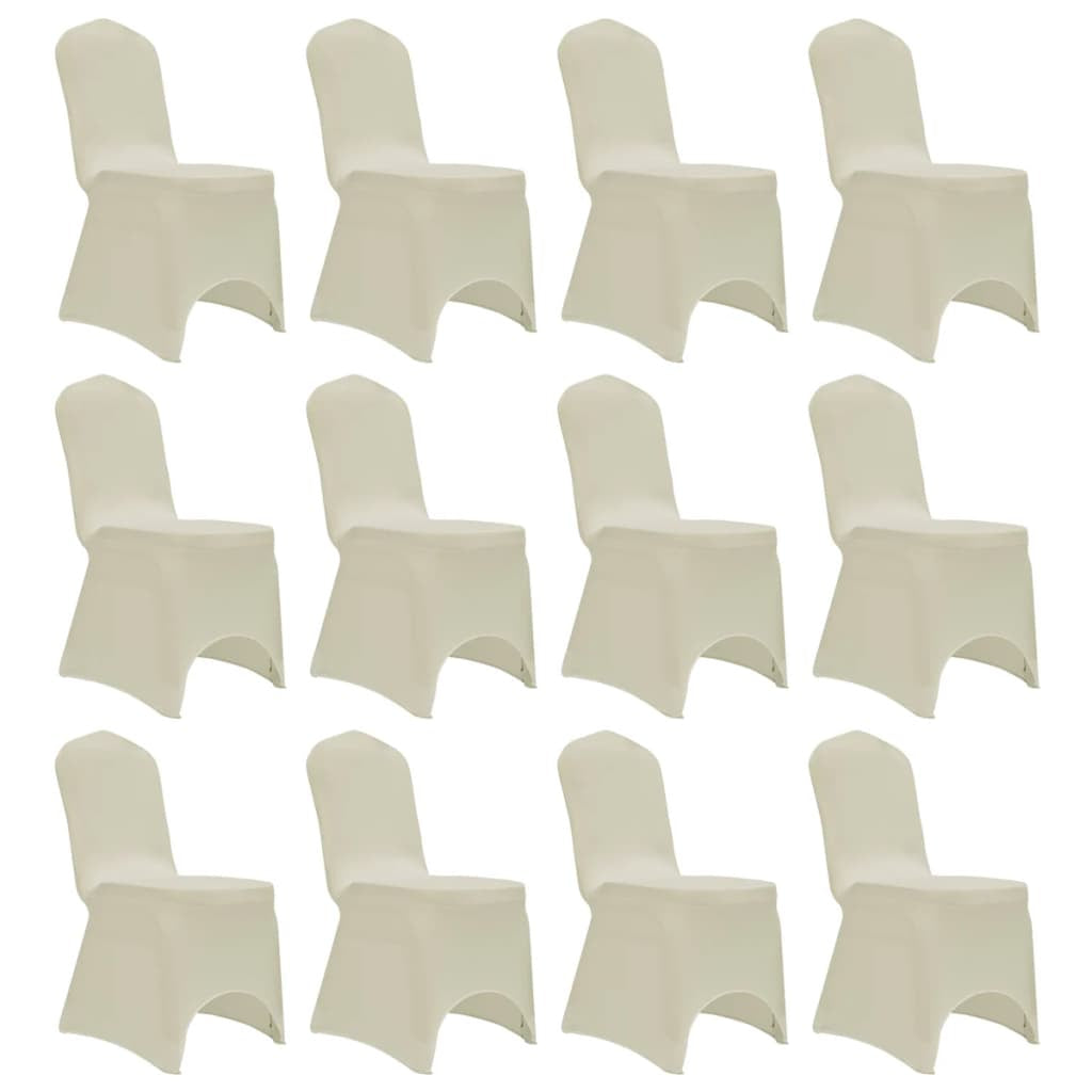 Vidaxl Funda De Silla Elástica 12 Unidades Crema_0