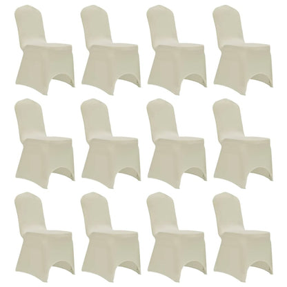 Vidaxl Funda De Silla Elástica 12 Unidades Crema_0