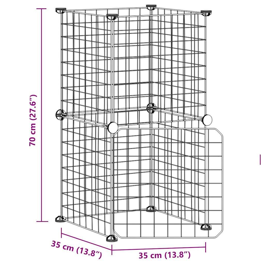 Vidaxl Jaula Para Mascotas De 8 Paneles Con Puerta Acero Negro 35x35cm_3