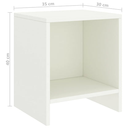 Mesita De Noche Madera Maciza De Mango Blanco 35x30x40 Cm_4
