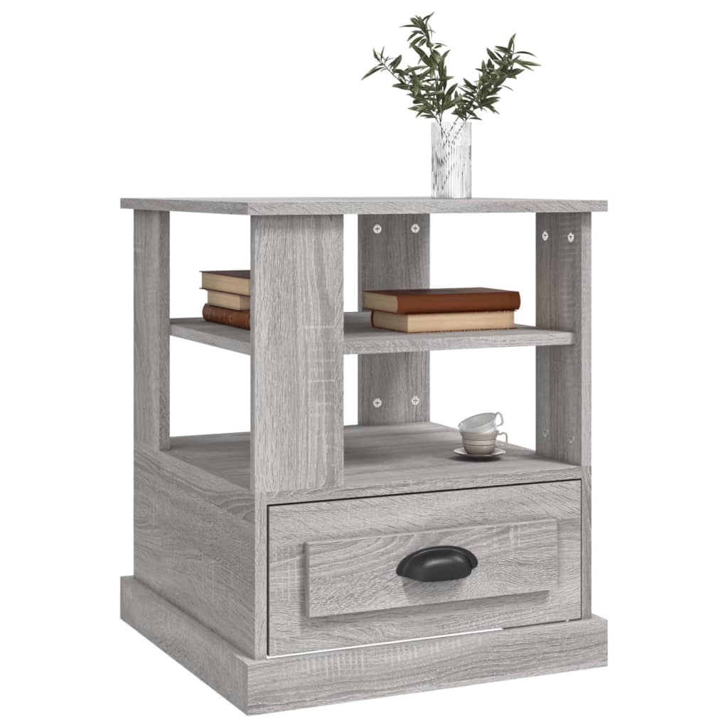 Mesa Auxiliar Madera Contrachapada Gris Sonoma 50x50x60 Cm_2