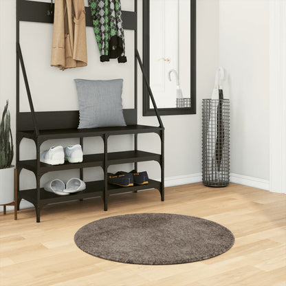 Vidaxl Alfombra Pelo Largo Aspecto Brillante Istan Gris Ø 80 Cm_1
