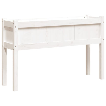 Jardinera Con Patas Madera Maciza De Pino Blanco 110x31x70 Cm_0
