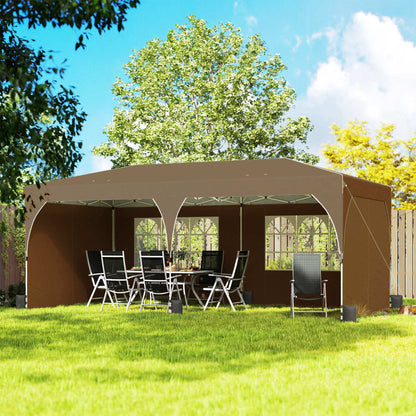 Outsunny Carpa Plegable 6x3 M Con Montaje Rápido Y Tiras Reflectantes Beige_1