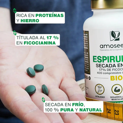 Espirulina Bio, 17% Ficocianina | 400 Comprimidos_3