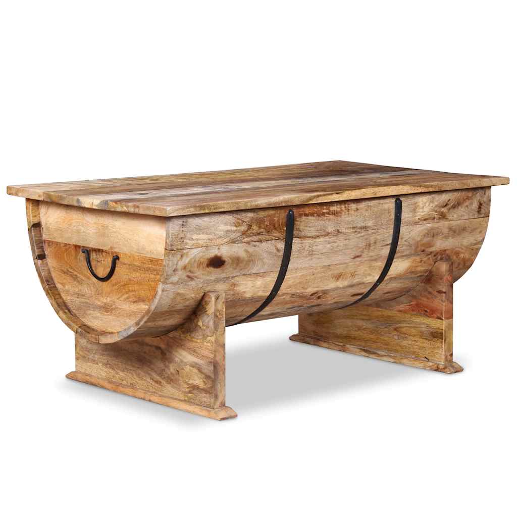 Mesa De Centro De Madera Maciza De Mango 88x50x40 Cm_4