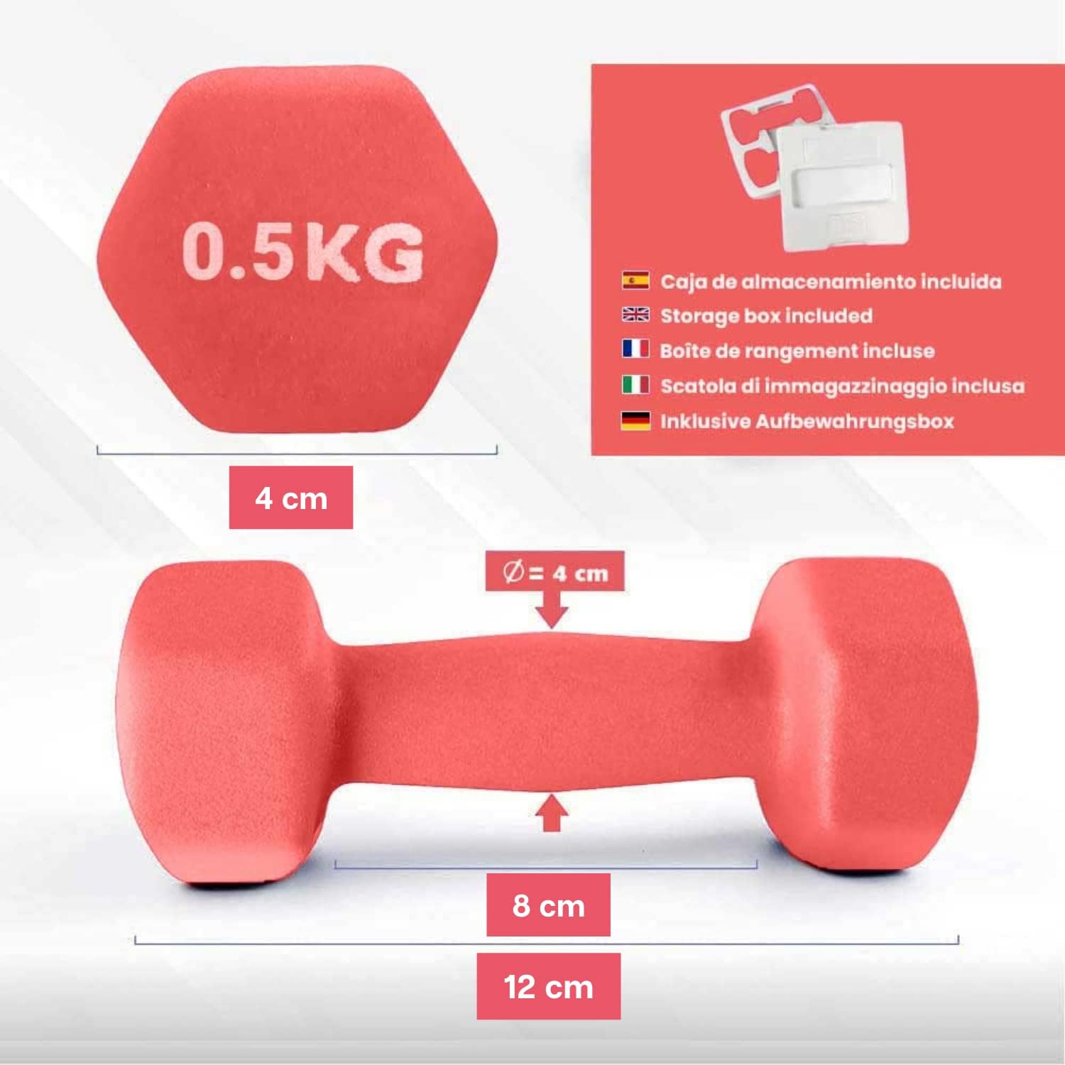 Mancuernas De Neopreno Perpetual De 0.5kg (2 Unidades) Con Agarre Antideslizante_1