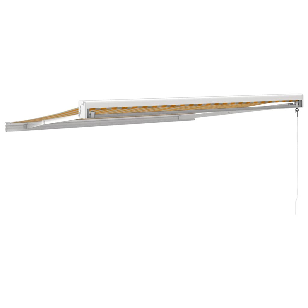 Toldo Retráctil Aluminio Y Tela Amarillo Y Blanco 3,5x2,5 M_4