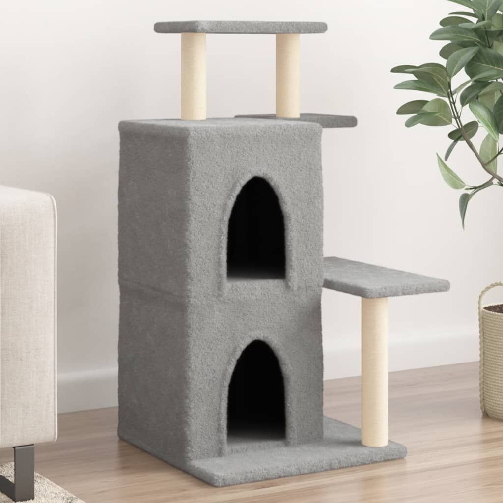 Vidaxl Rascador Para Gatos Con Postes De Sisal Gris Claro 97 Cm_1
