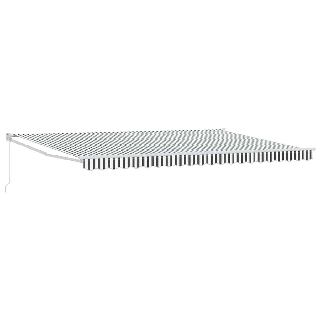Toldo Retráctil Aluminio Y Tela Gris Antracita Y Blanco 5x3 M_0