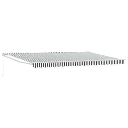 Toldo Retráctil Aluminio Y Tela Gris Antracita Y Blanco 5x3 M_0