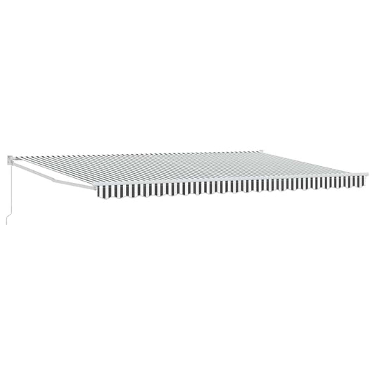 Toldo Retráctil Aluminio Y Tela Gris Antracita Y Blanco 5x3 M_0