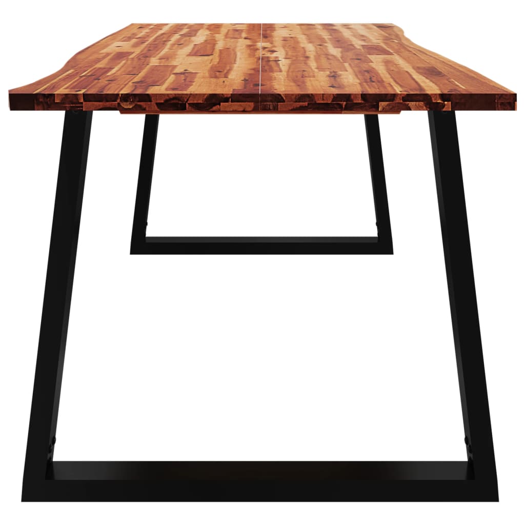 Mesa De Comedor Con Borde Vivo Madera Maciza Acacia 200x90x75cm_3