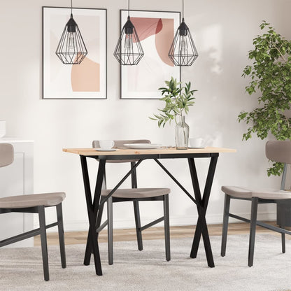 Mesa De Comedor Marco X Madera Maciza Pino Y Acero 100x50x75cm_1