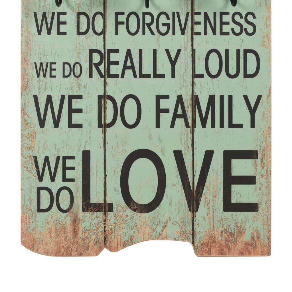 Perchero De Pared Happy Love Con 6 Ganchos 120x40 Cm_4
