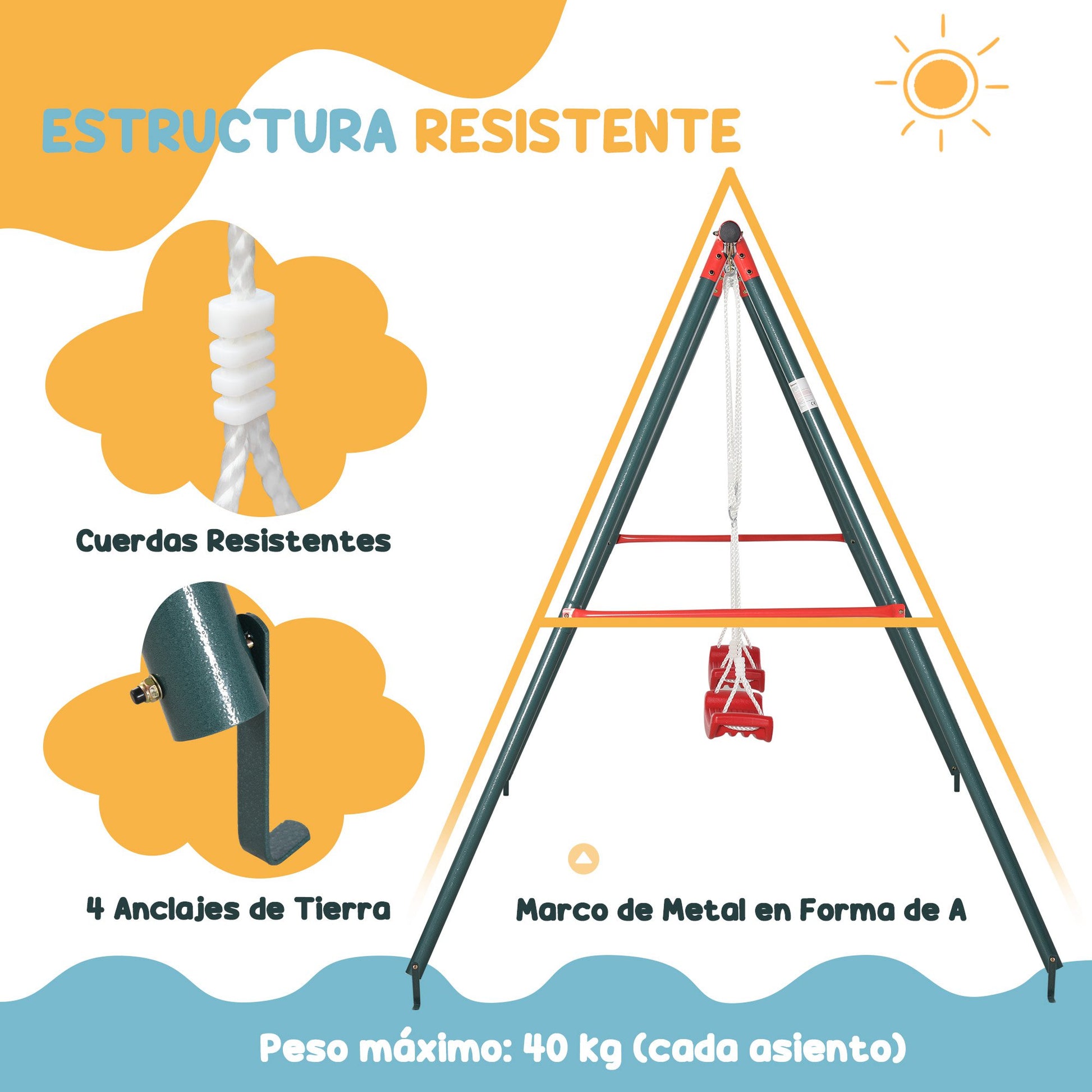 Outsunny Conjunto Para Niños 2 Piezas 184x76x71 Cm 239x156x180 Cm Multicolor_3