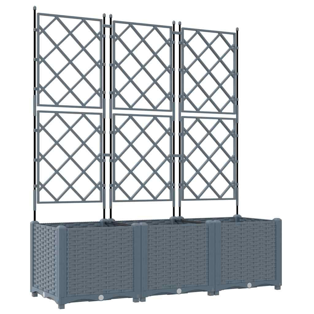 Vidaxl Maceta De Jardín Con Enrejado 3 Pcs Gris Claro_0