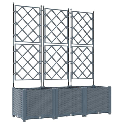 Vidaxl Maceta De Jardín Con Enrejado 3 Pcs Gris Claro_0