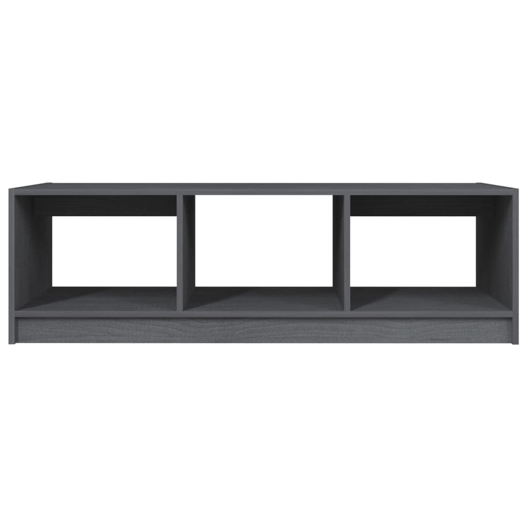 Mesa De Centro De Madera Maciza De Pino Gris 110x50x34 Cm_3