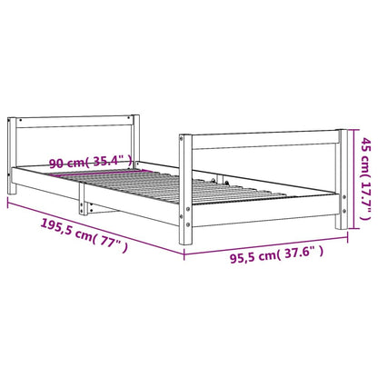 Vidaxl Estructura De Cama Para Niños Madera Maciza De Pino 90x190 Cm_2