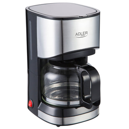 Cafetera Eléctrica De Goteo 6 Tazas 0,7 L, Filtro Extraíble, Antigoteo, Mantiene Café Caliente Adler Ad4407 Negro/plata