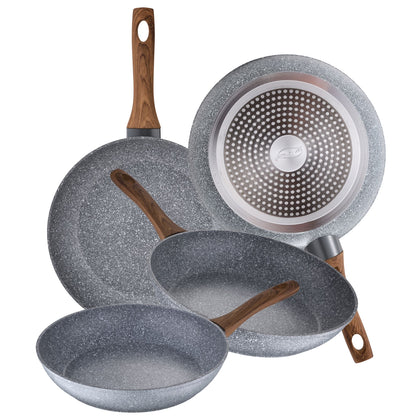 Set 4 Sartenes Ø20 Ø24 Ø26 Y Ø28 Daimiel, Aluminio Forjado, Inducción_0