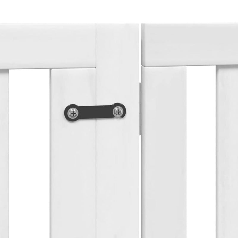 Vidaxl Puerta De Perros Plegable 6 Paneles Madera Álamo Blanca 480 Cm_5