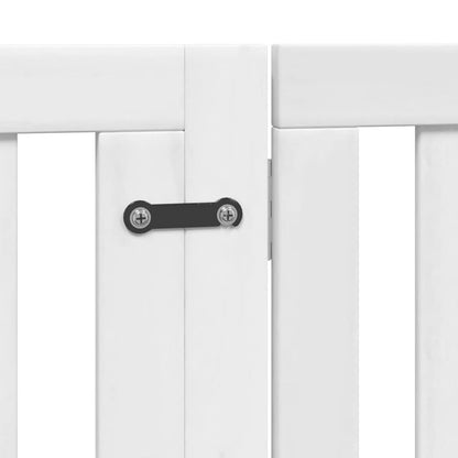 Vidaxl Puerta De Perros Plegable 6 Paneles Madera Álamo Blanca 480 Cm_5