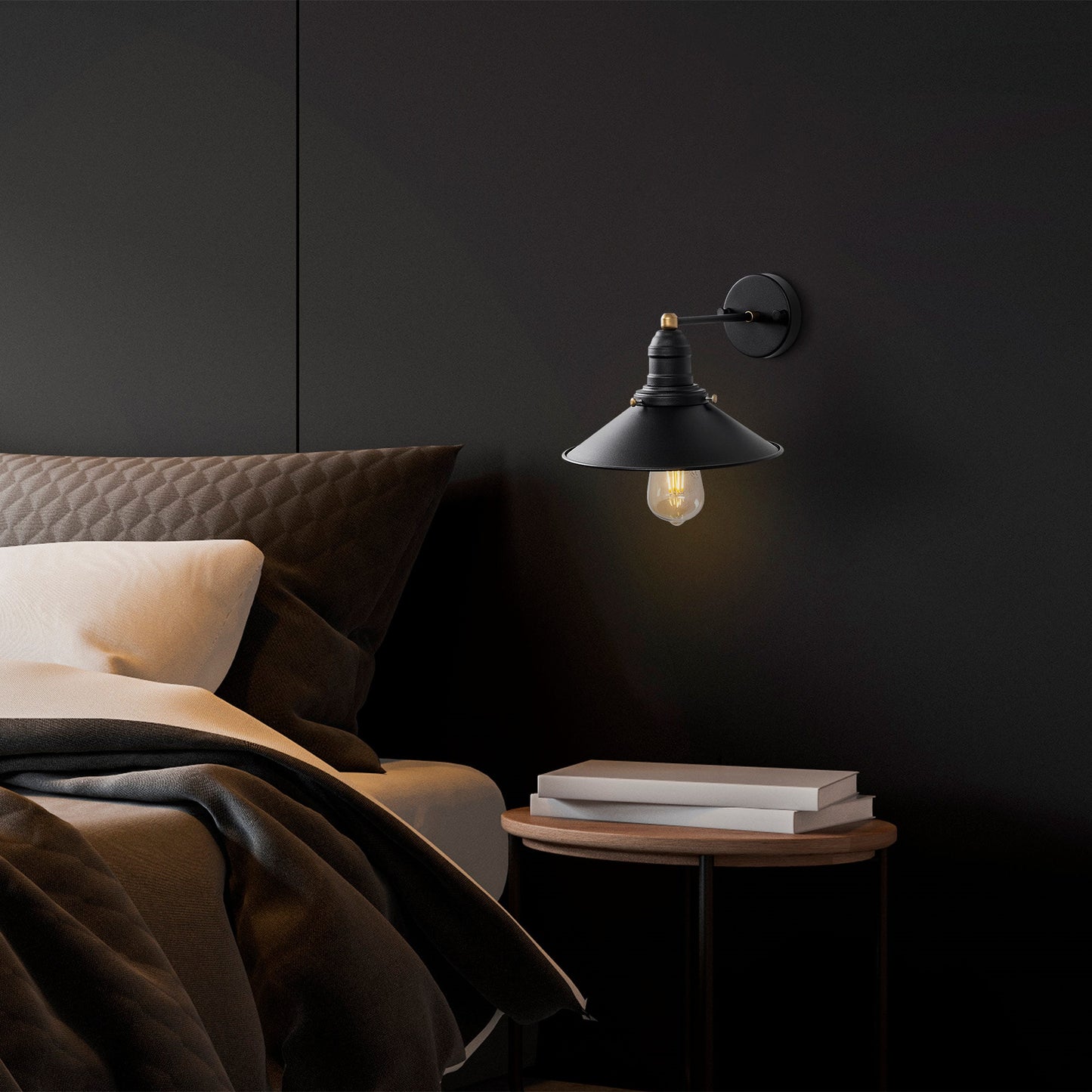 Aplique De Pared, Metal , Negro, 24x27x20, Casquillo E27 Max 40 W_4