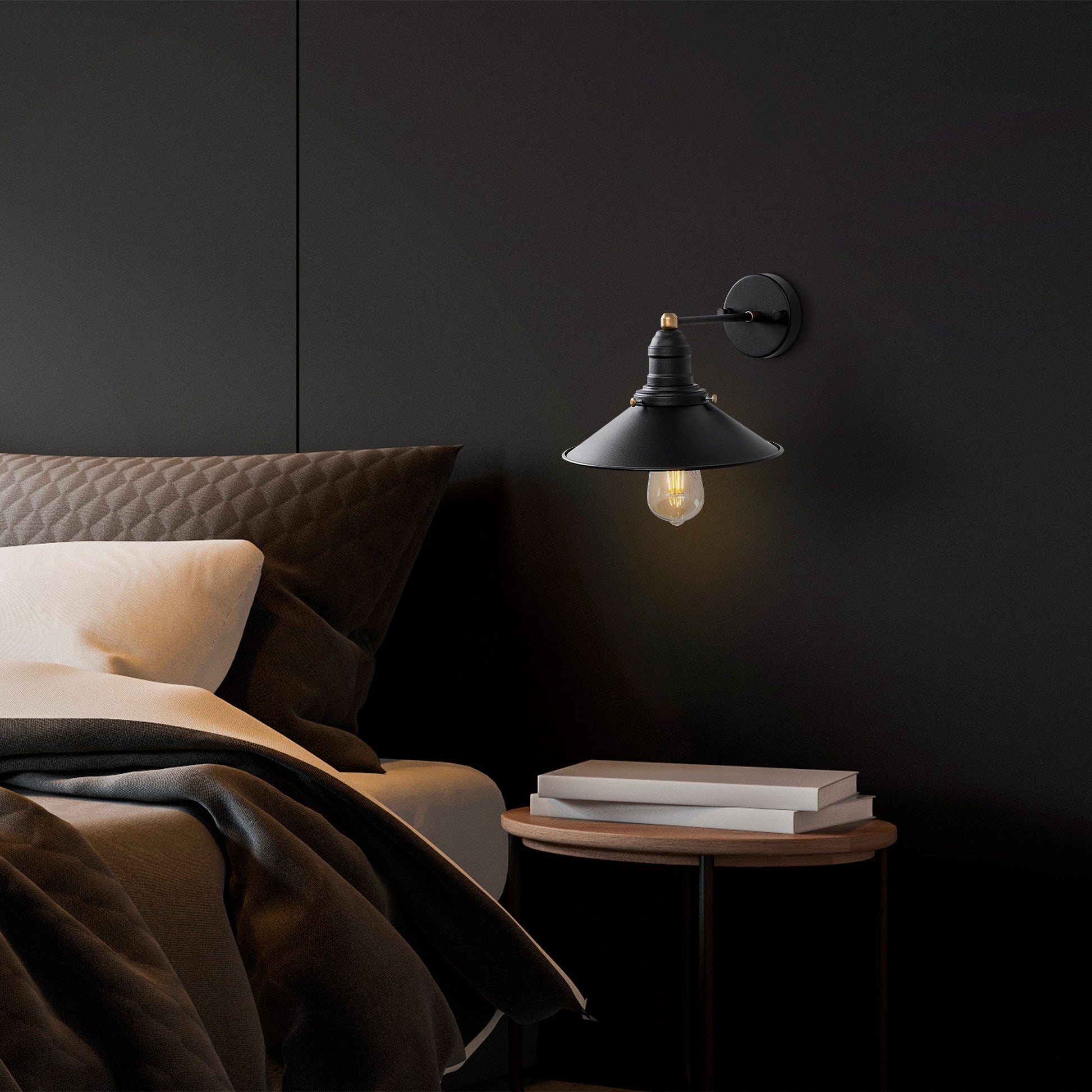 Aplique De Pared, Metal , Negro, 24x27x20, Casquillo E27 Max 40 W_4