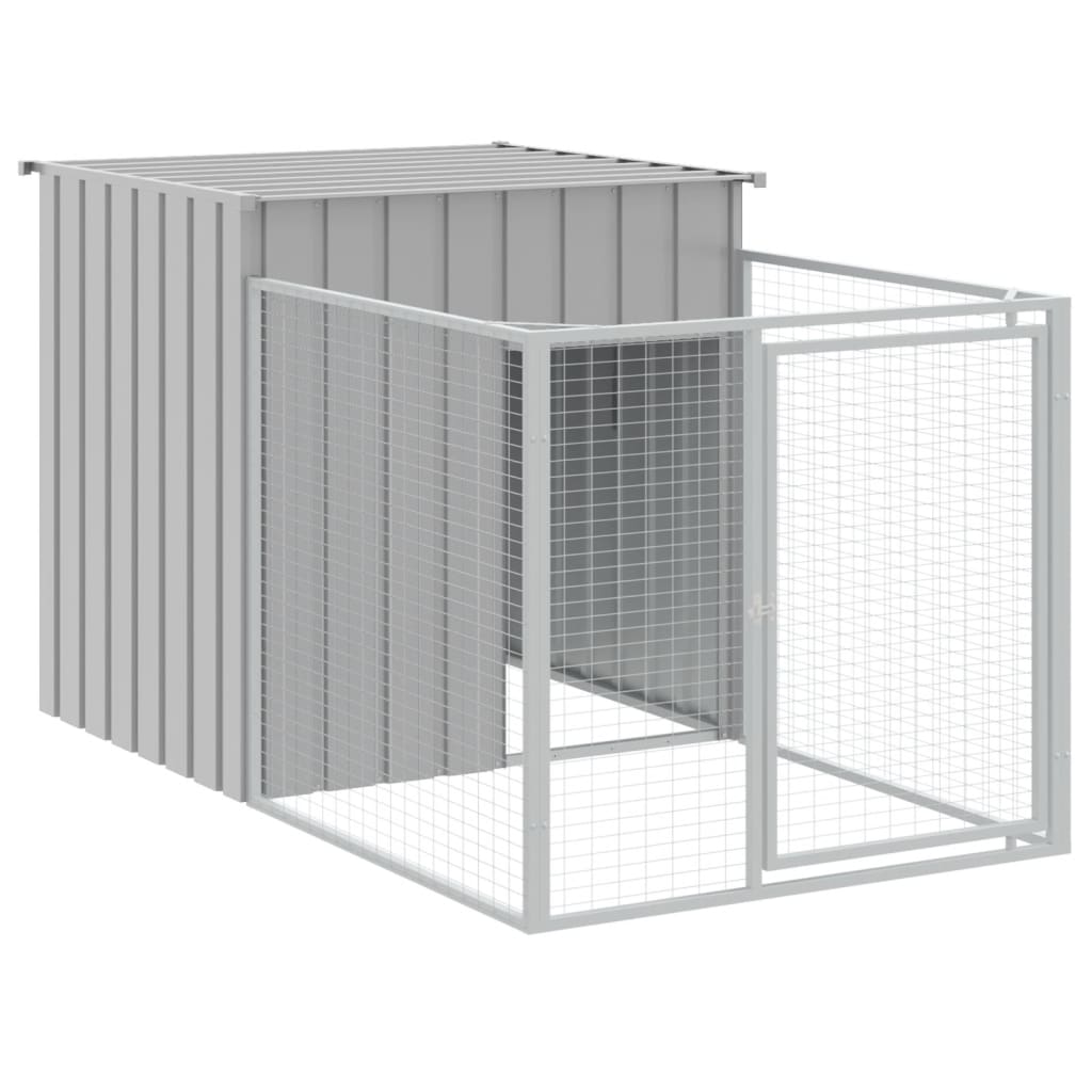 Caseta Perros Corral Acero Galvanizado Gris Claro 110x813x110cm_5