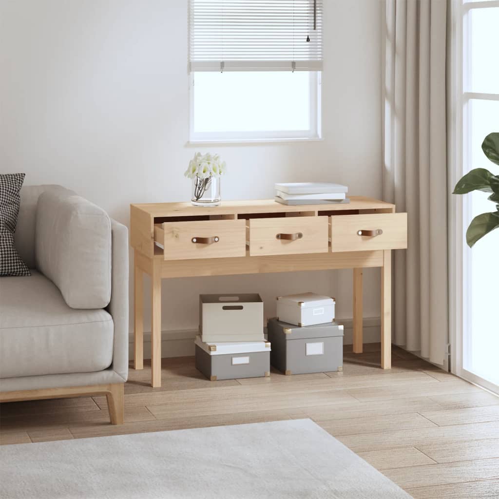 Mesa Consola Madera Maciza De Pino 114x40x75 Cm_4