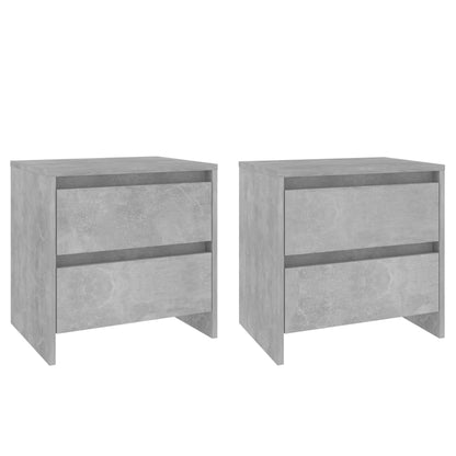 Mesitas De Noche 2 Uds Madera De Ingeniería Gris Hormigón_0