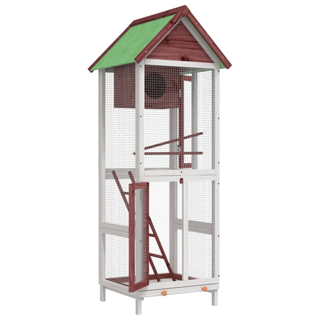 Vidaxl Casita Para Pájaros Madera Maciza Pino Color Moca 60x58,5x160cm_3