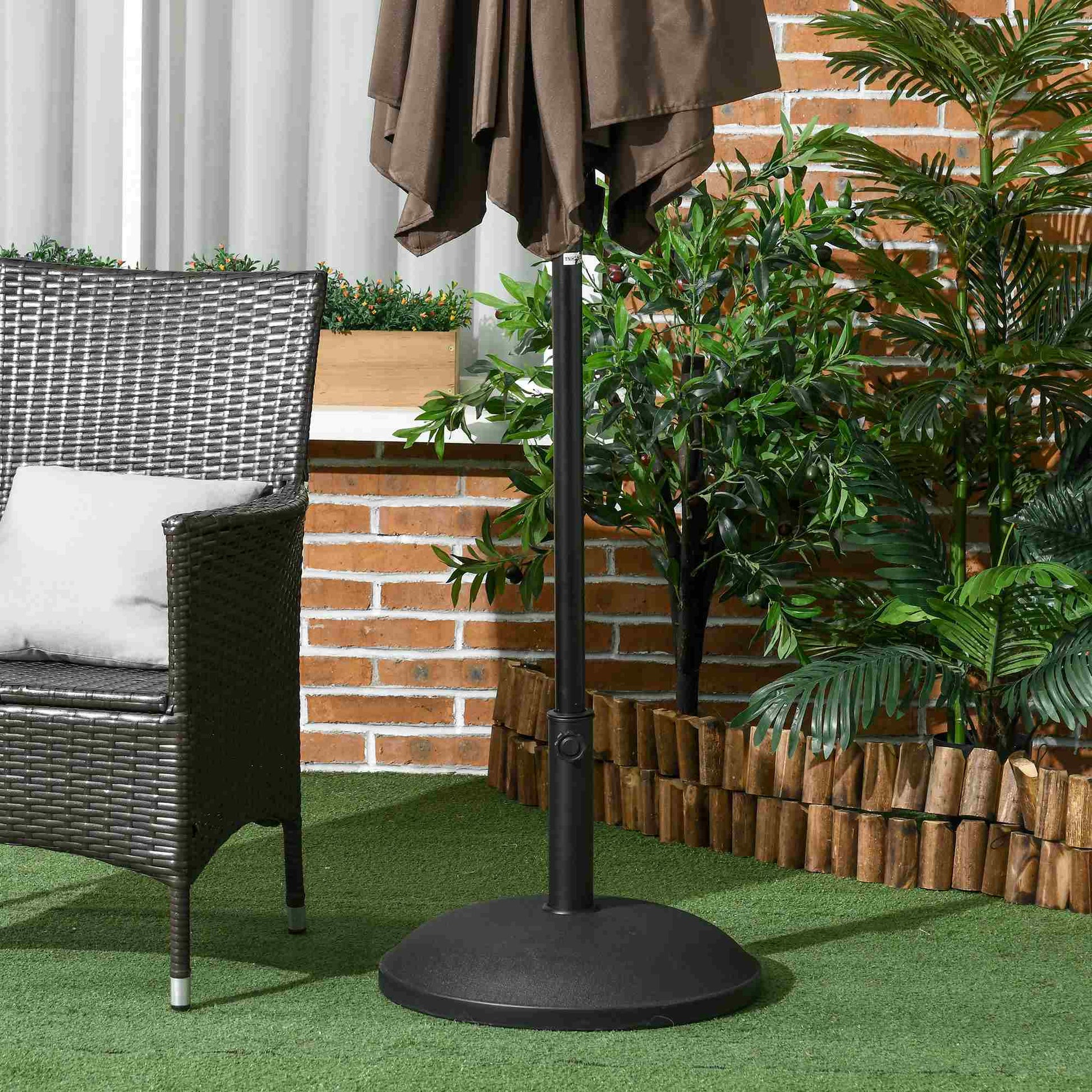 Outsunny Base Para Sombrilla Redonda 25 Kg Soporte De Parasol De Cemento Negro_4