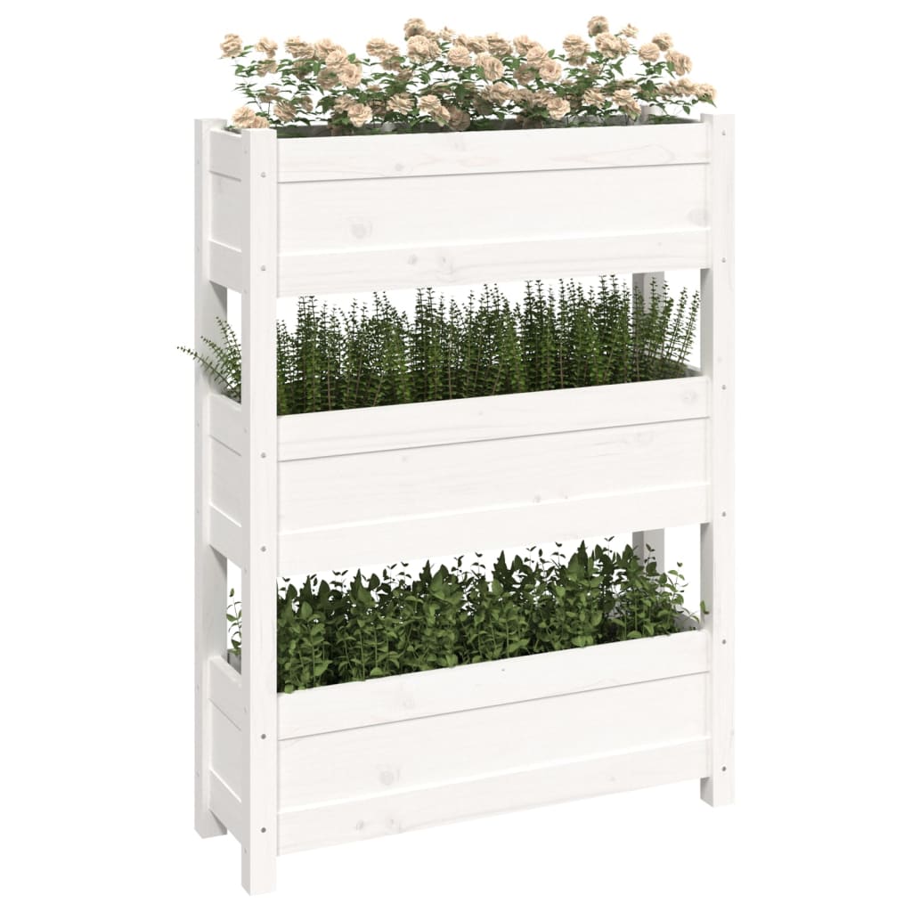Jardinera De Madera Maciza De Pino Blanco 77x25x104,5 Cm_3