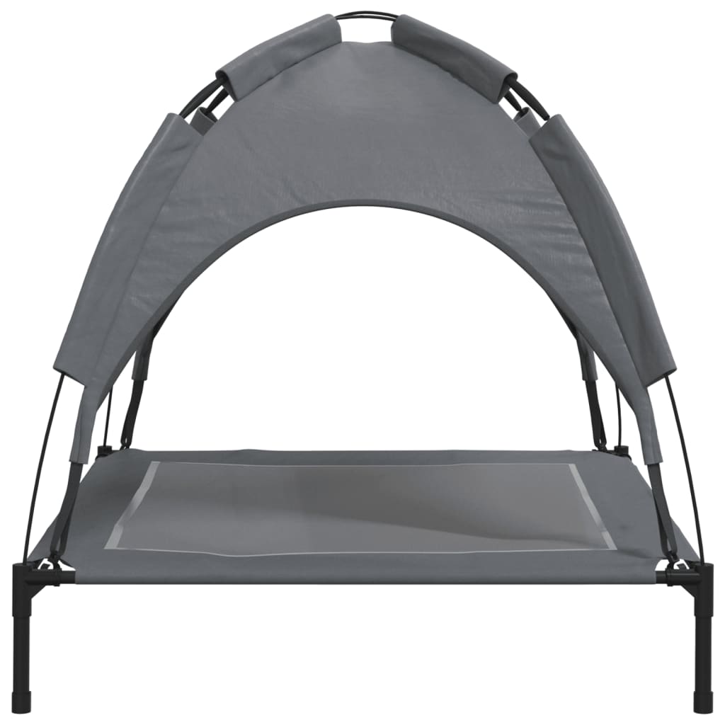 Cama Para Perros Con Dosel Antracita Tela Oxford Y Acero / Vetonek_3